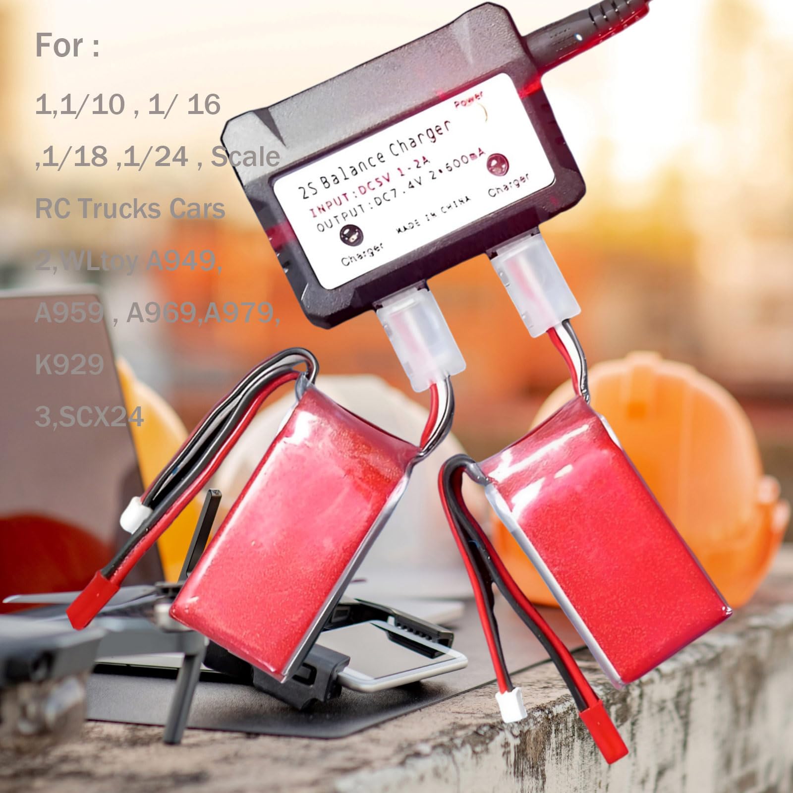 Amazon.co.jp: 2個 x 1200mAh 2S 35C SCX24 リポバッテリー PH2.0